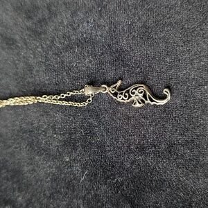 Elegant SilveR Stamped Seahorse Pendant Necklace